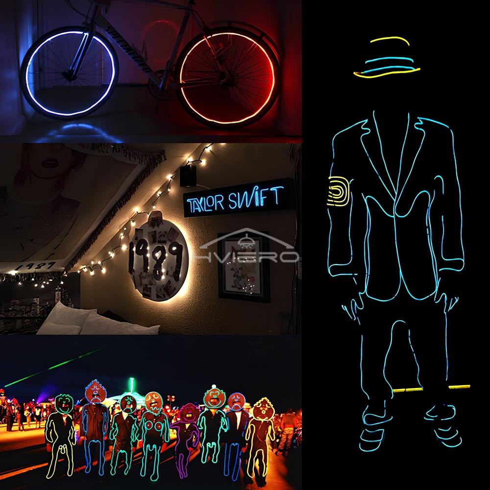 1M/2M/3M/5M Cars Interior Lighting LED Strip Decoration Garland Wire Rope Tube Line Flexible Neon Lights Bar USB Drive Dome Lights 6