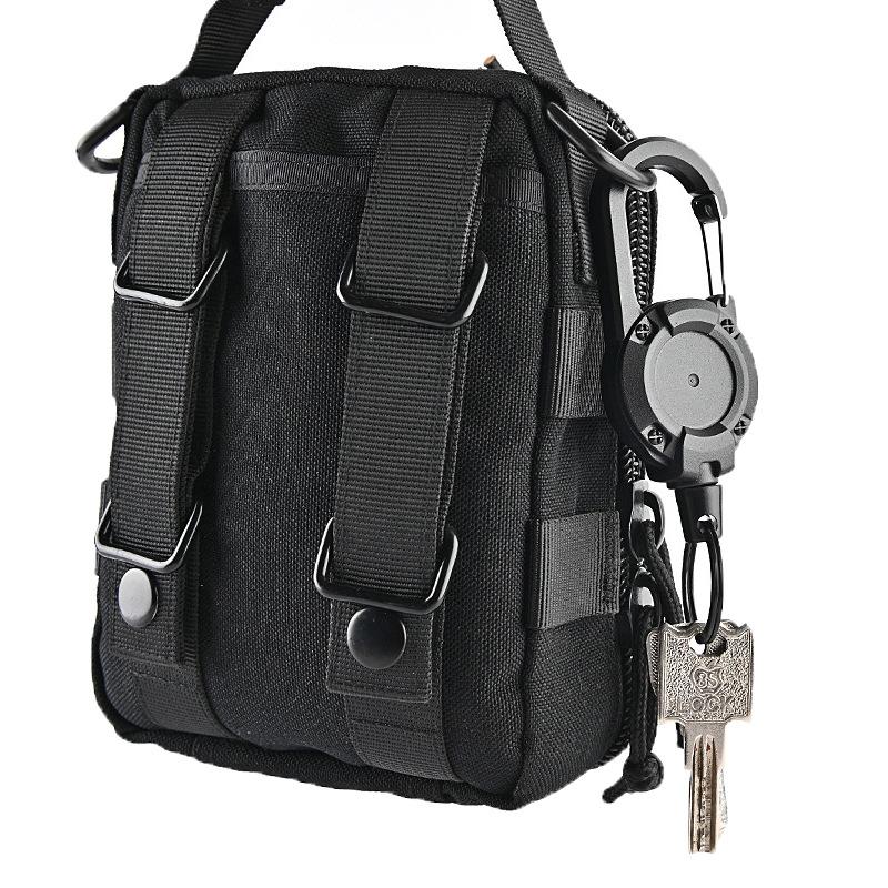 1 pièce Sac à dos Tactique Boucle en U à Tirage Facile Porte-clés Rétractable Simple Noir Extérieur Portable Fil d'Acier Boucle à Ressort Quatre Couleurs