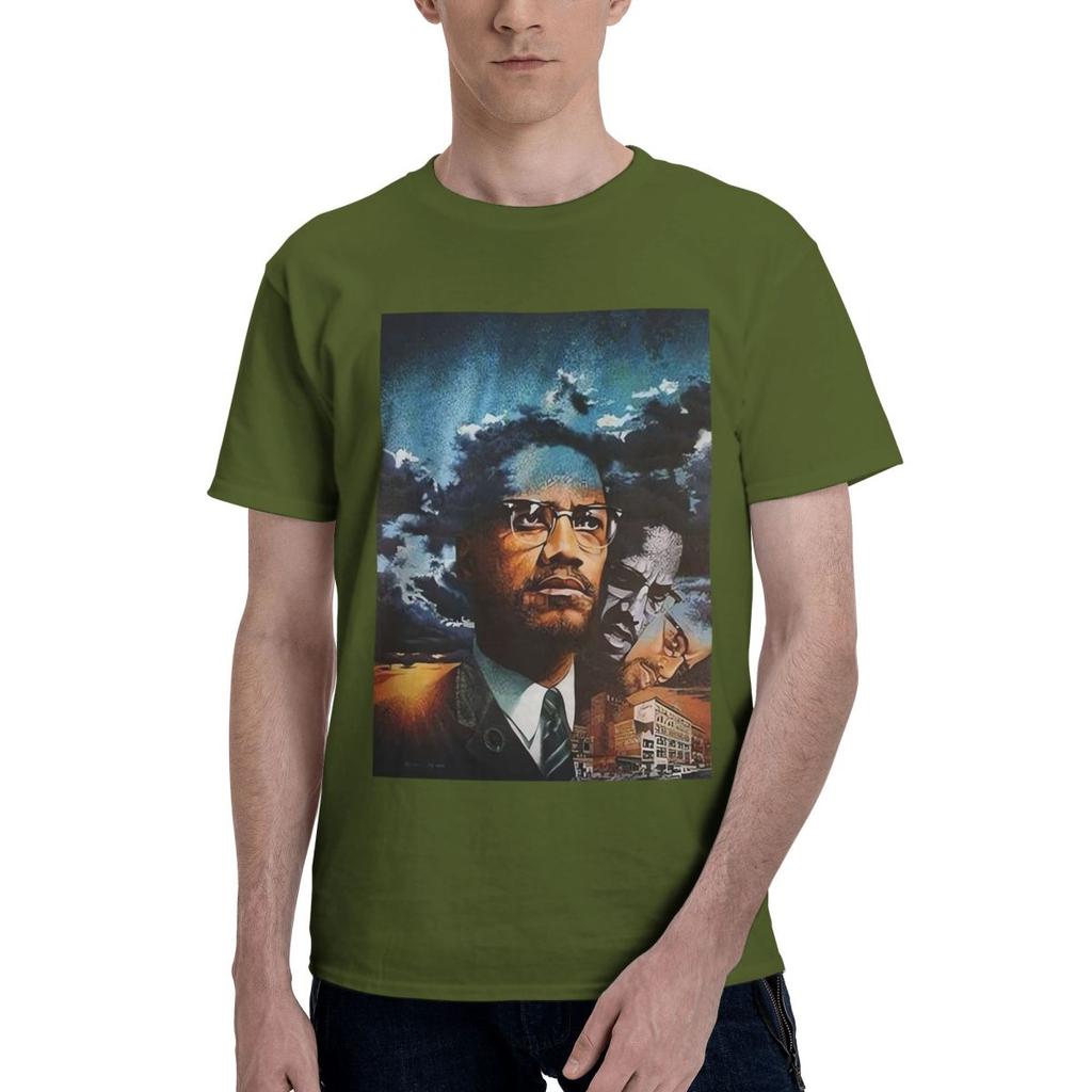 Malcolm X Graphic 100 Cotton Casual Breathable Confortable Manga Funny TShirt For Men Clothes Men