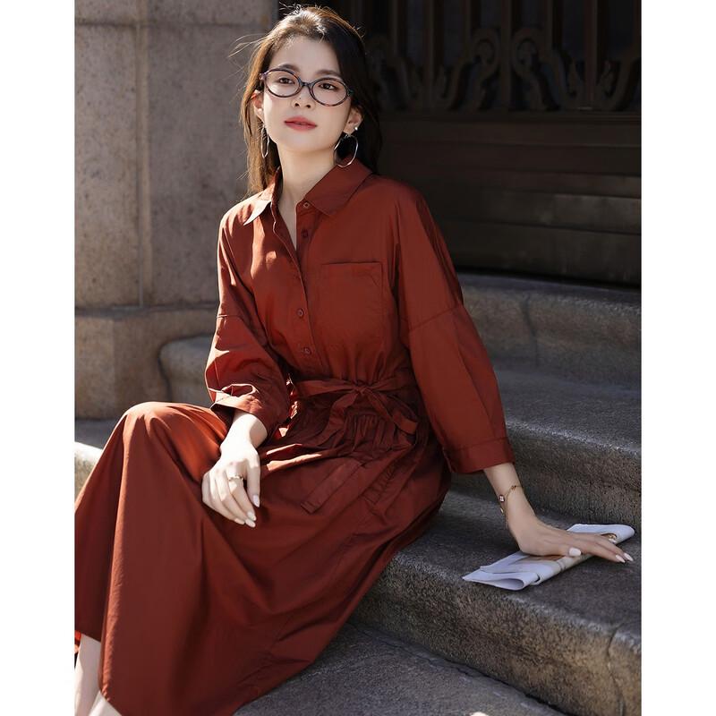 Demana Retro Cotton Polo A-Line Midi Dress