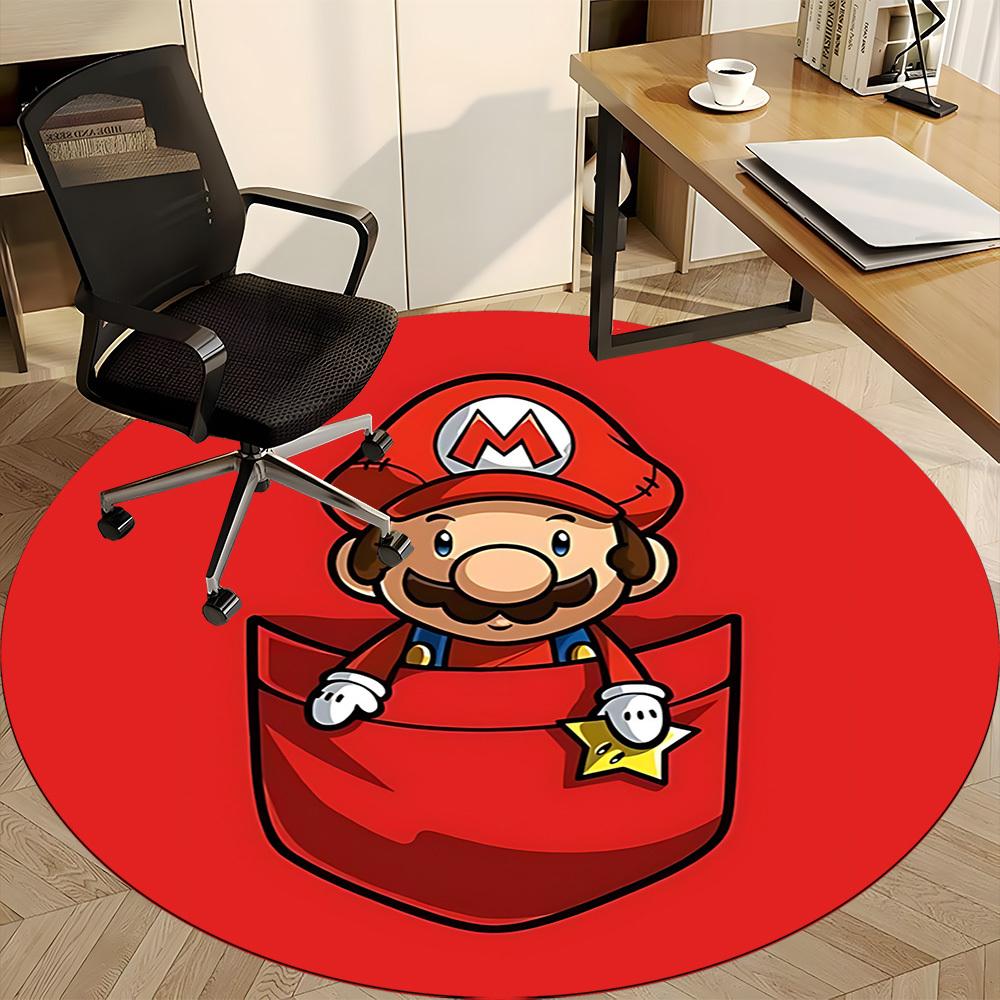 1pc Pocket Mario Office Round Area Rug, Under Office Chairs Bedroom Living Room Home Decor  A1022241