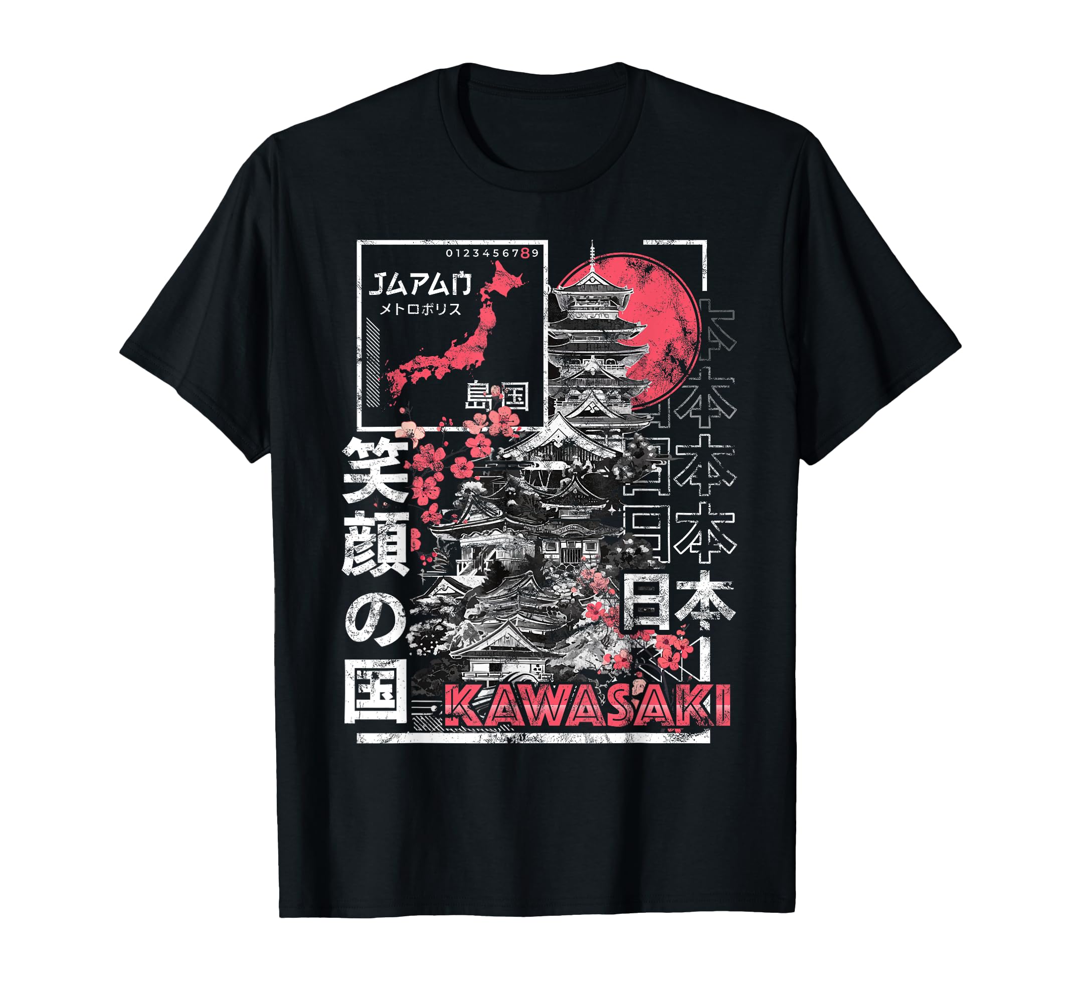 

Kawasaki City 90s Retro Japanese Aesthetic 80s Kawasaki T-Shirt чёрный