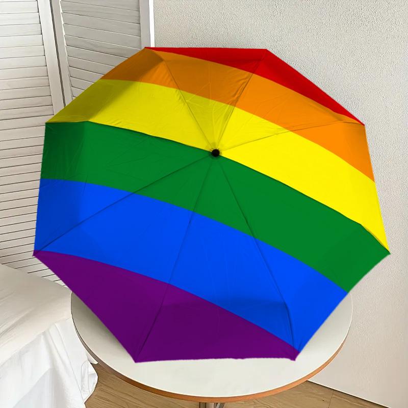 1 Stück Regenbogenflagge Auto-Regenschirm Langlebiger Eisenrahmen & Kunststoffgriff, Geschenk für Männer & Frauen, Stabile Konstruktion y250905183