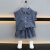 Trendy Summer Boys Sleeveless Outfit 2024 Stylish Two Piece Set For Ages 3 To 4