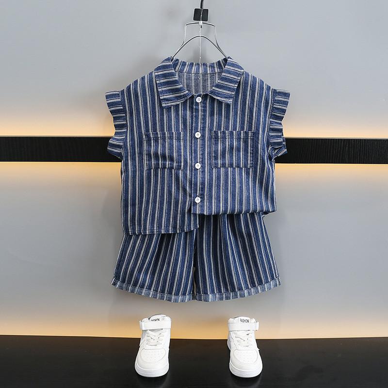 Trendy Summer Boys Sleeveless Outfit 2024 Stylish Two Piece Set For Ages 3 To 4