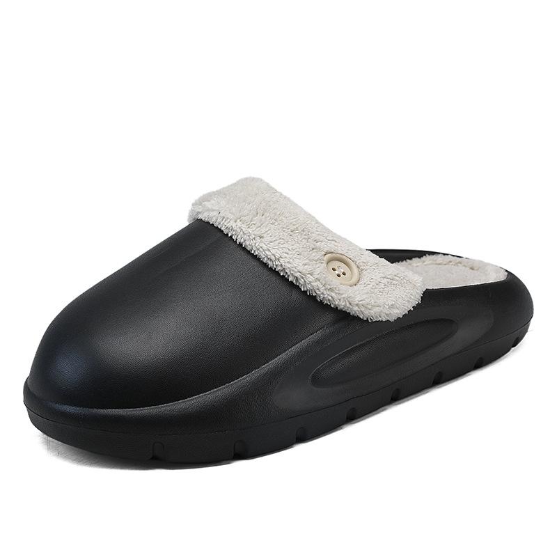 

Водонепроницаемые хлопковые тапочки мужские новые зимние теплые толстоподошвенные нескользящие домашние вельветовые хлопковые туфли зимние 40-41