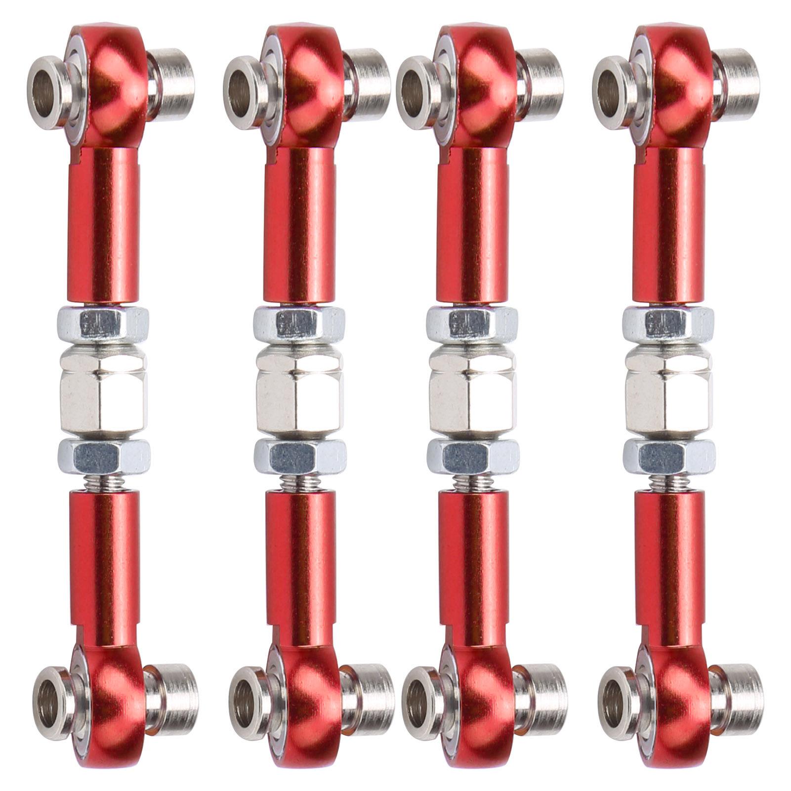 

4Pcs Steering Linkage Rod Aluminum Alloy RC Upgrade Parts Fit for HSP 94122 110 CarRed