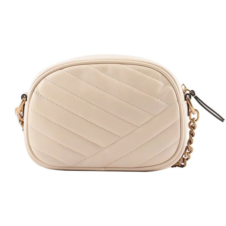 Tory Burch TB Kira Lambskin Quilted Leather Chain Shoulder Bag Women Shoulder Bag Cream-White 90450-122