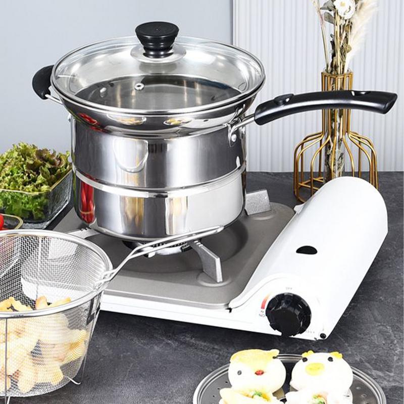 Deep Fryer Pot Stainless Steel Fry Pot with Basket and Lid Food Grade Deep Fryer Multifunctional Deep Frying Pot