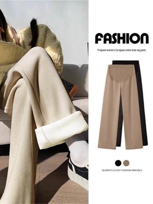 Maternity Warm Velvet Leggings: Comfortable Belly Support for Spring, Autumn, Winter