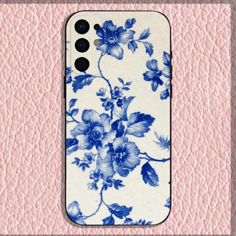 

Blue white Porcelain Pattern Phone Case For Samsung S25,S24,S21,S22,S23,S30,Ultra,S20,Plus,Fe,Lite,Note,10,9,5G Black Cover Samsung S225G