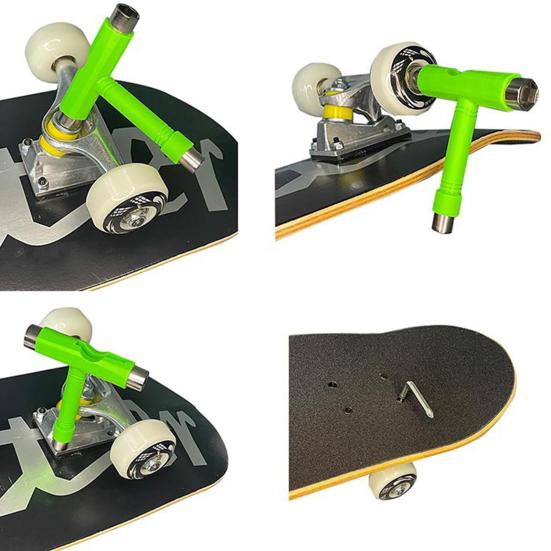 Skateboard-Schraubenschlüssel, multifunktionaler T-Typ L-Typ-Sechskantschraubendreher, robust, tragbar, für Kinder, Skate-Werkzeuge, Skateboard-Longboard-Zubehör