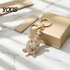 Oxidation Resistant Keychain Pendant, 3D Turtle Design Key Holder with Sparkling Rhinestones Inlaid, Alloy Shell Pendant Easy to Attach Lucky