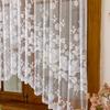 1PC Nuan Series White Floral Lace Window Valance Vintage Embroidered Sheer Curtain for Living Room Bedroom Home Decor