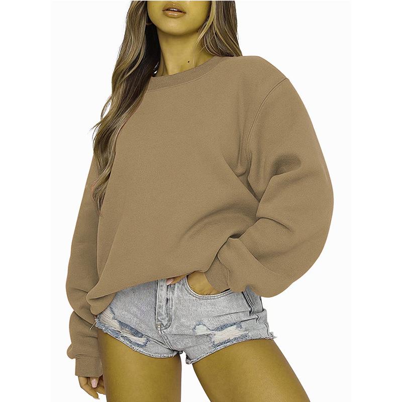 Unisex Herbst Winter Locker geschnittener Fleece-Kapuzenpullover - Lässiger Sportstil mit Rundhalsausschnitt