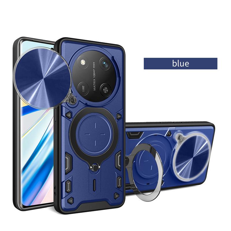 For Honor Magic7 Lite Case Armor Car Magnetic Holder Ring Stand Back Cover for Magic 7 Lite Shockproof Slide Lens Protect Funda