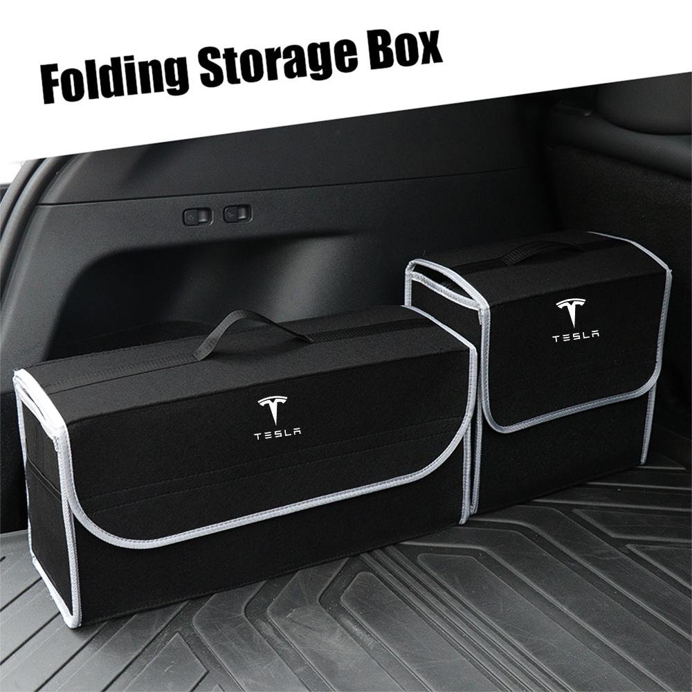 GQNBY1 Car Sundries Storage Box Trunk Folding Organizer Bag Tool Case For Tesla Model 3 Model S X Model Y Cybertruck Roadster SpaceX