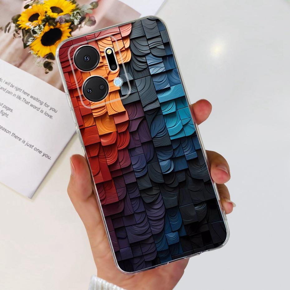 For Honor X7a Fashion Dragon Metal Style Pattern Silicone Cases Cover For HonorX7a X 7A 4G RKY-LX1 LX2 LX3 Soft TPU Phone Case