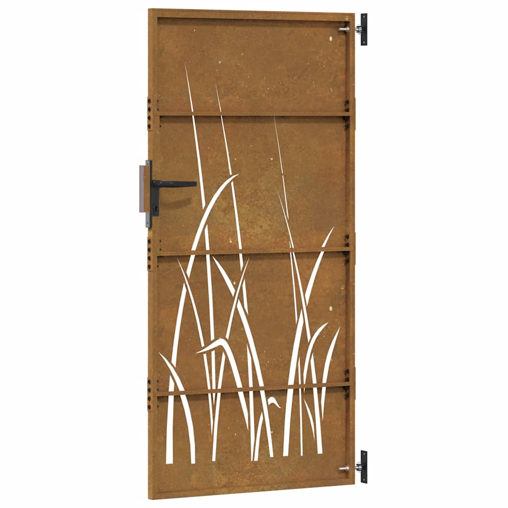 Garden Gate 85 X 200 Cm Corten Steel Grass Design