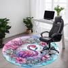1pc Flamingo Mandala Chair Carpet for Office Non-Slip,  Machine Washable Rug for Office, Room - Polyester, Machine Made Yy251029233