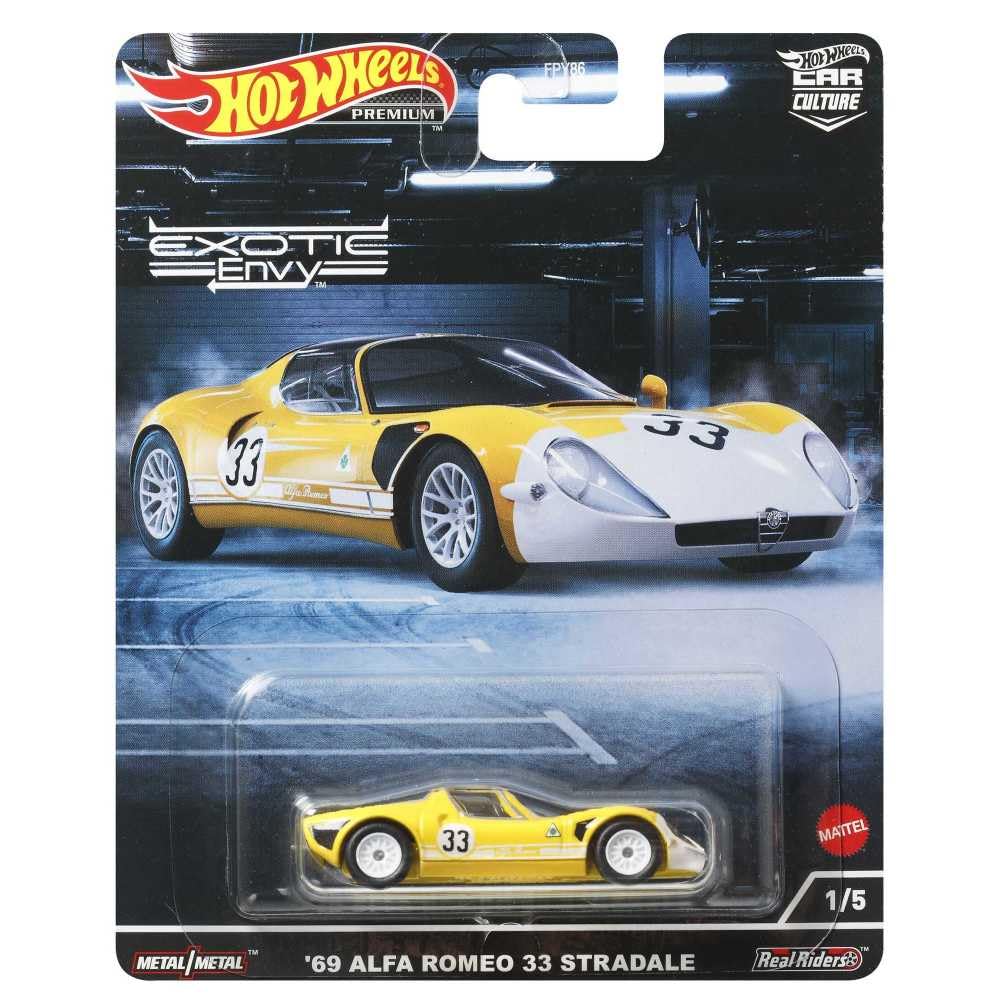 Hot Wheels Car Culture Exotic Envy Alfa Romeo 33 Stradale HCJ91 Yellow [Ages 3+] 1/64