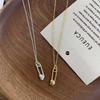 S925 Sterling Silver 18K Gold-Plated Heart Necklace for Women, Stylish Paperclip Clavicle Chain