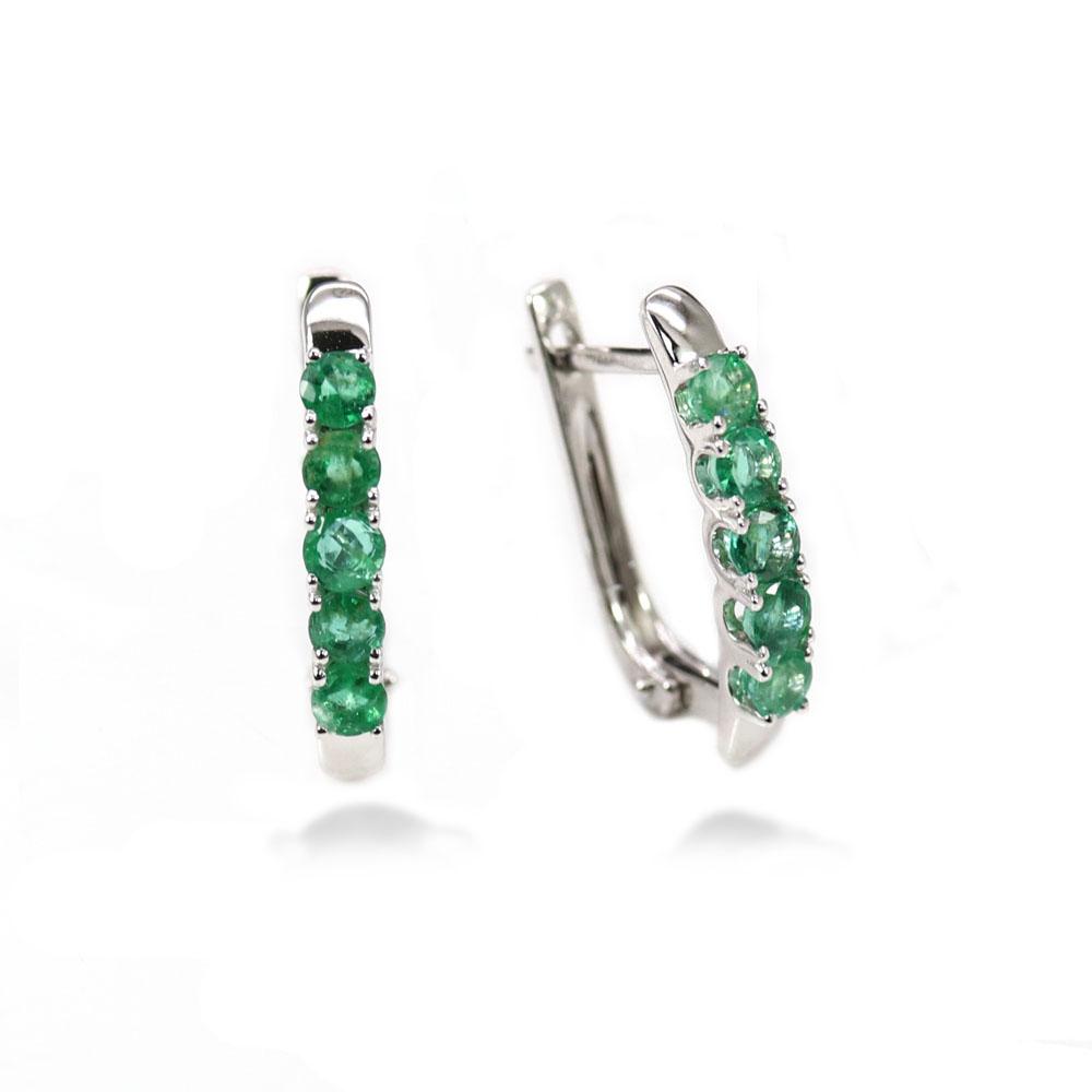 

Серьги из белого золота 14 карат с изумрудной застежкой, круглые серьги диаметром 2,0 мм из натурального драгоценного камня, изысканные украшения для женщин, ювелирные изделия для повседневной носки S зелёный