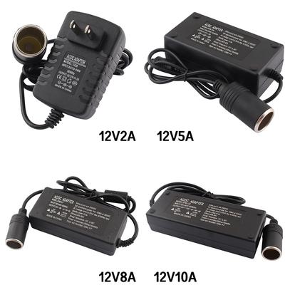 Car Cigarette Lighter Plug 110V 220VAC To 12V DC 2A 5A 8A 10A Power Adapter Converter With EU Plug