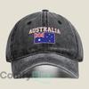 Gorra de Béisbol Lavada con Bandera y Texto de Australia