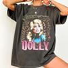 Dolly Parton Retro Tee 80s Country Music Shirt. Autograph Gift Summer Men's and Women's Loose and Breathable T-shirt Top