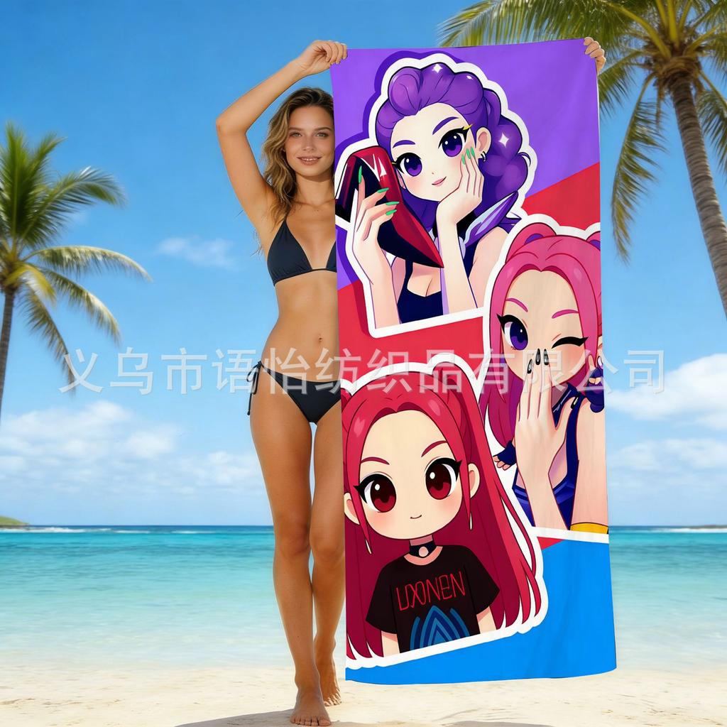 Europe And The United States Popular Witch Hunter Group Beach Towel Internet Celebrity Kpop Microfiber Beach Towel Floor Towel Bath Towel