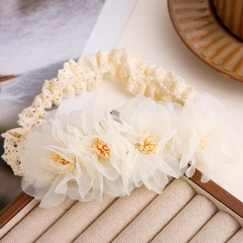 Korean Style Mesh Flower Baby Headband - Children's Princess Headdress for Birthdays and Photos