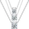 0.5CT-2.0CT Bull Head Necklace Classic Four Claw Inlaid White Lab Grown Diamond D-E VVS1-VS1 with IGI Certificate for Women Girls Fine Jewelry Gifts