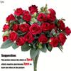1Pc Heads Artificial Flower Silk Rose White Eucalyptus Leaves Peony Bouquet Fake Flower for Wedding Table Party Vase Home Decor