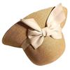 Elegant bow straw hat sweet summer sunshade sunscreen seaside beach hat women's high-end double weave