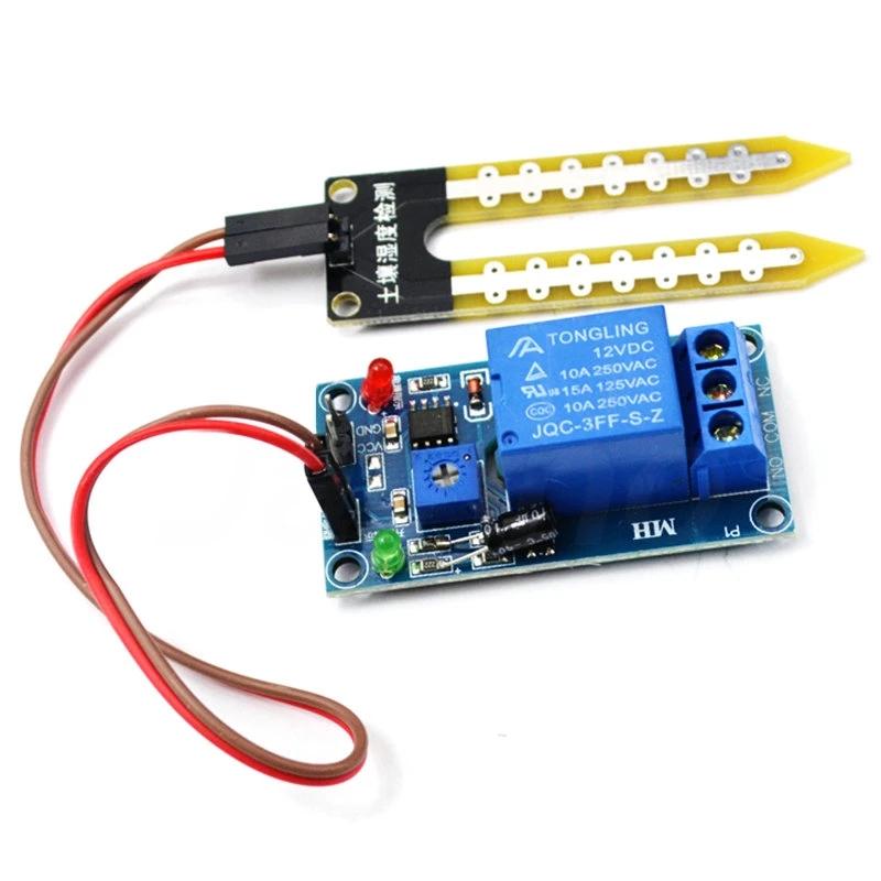 5V/12V Soil hygrometer detection sensor intelligent trolley relay controller lower than humidity start module For arduino diy