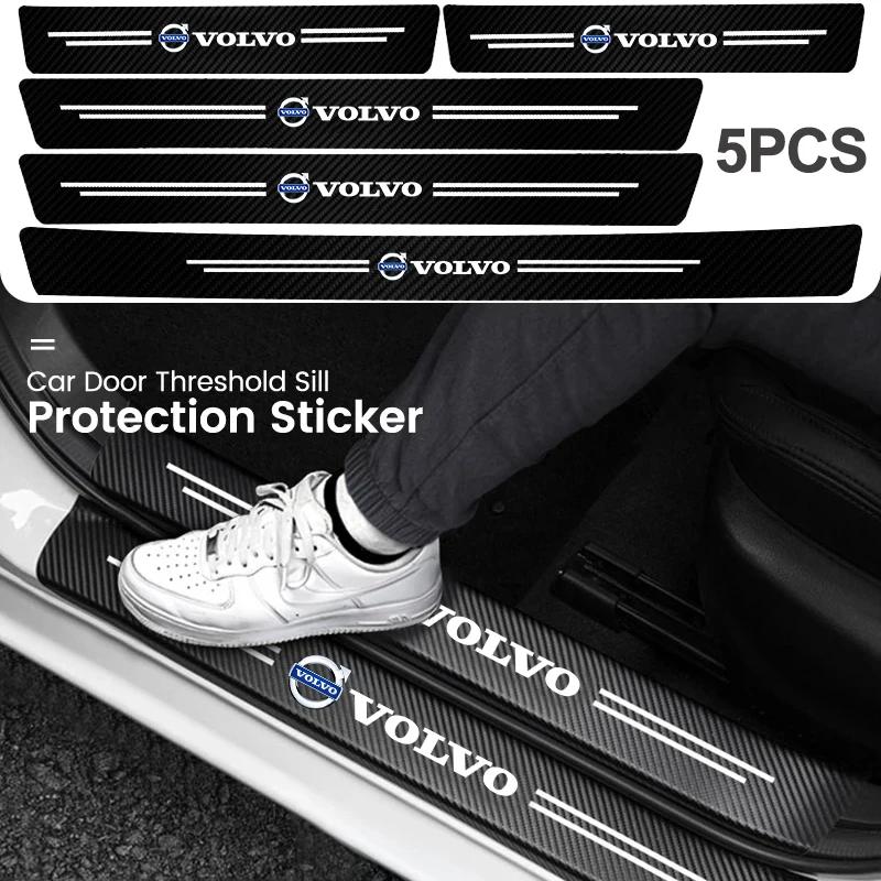 Striscia Battitacco in Fibra di Carbonio per Auto Adesivi Soglia Rosso Nero Volvo XC90 V90 V60 XC60 V40 S80 S60 S90 C40 XC40 V70 XC70 C30 C70
