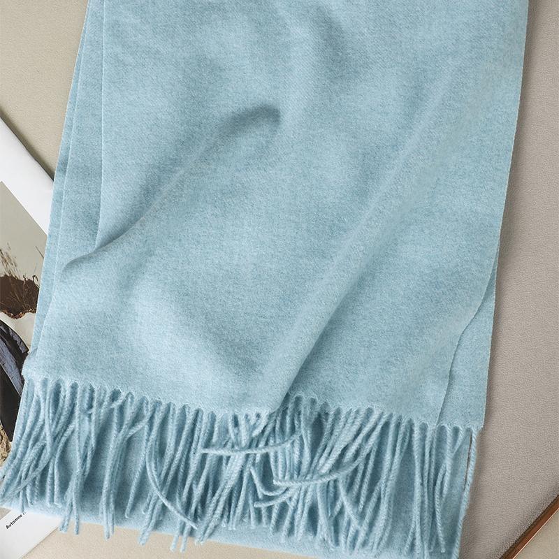 Kaffee Schal für Damen Lange Warme Kaschmirschals Winter Hijab Einfarbig Damen Stola Wickel Weiblich Pashmina Bandana Kopftücher