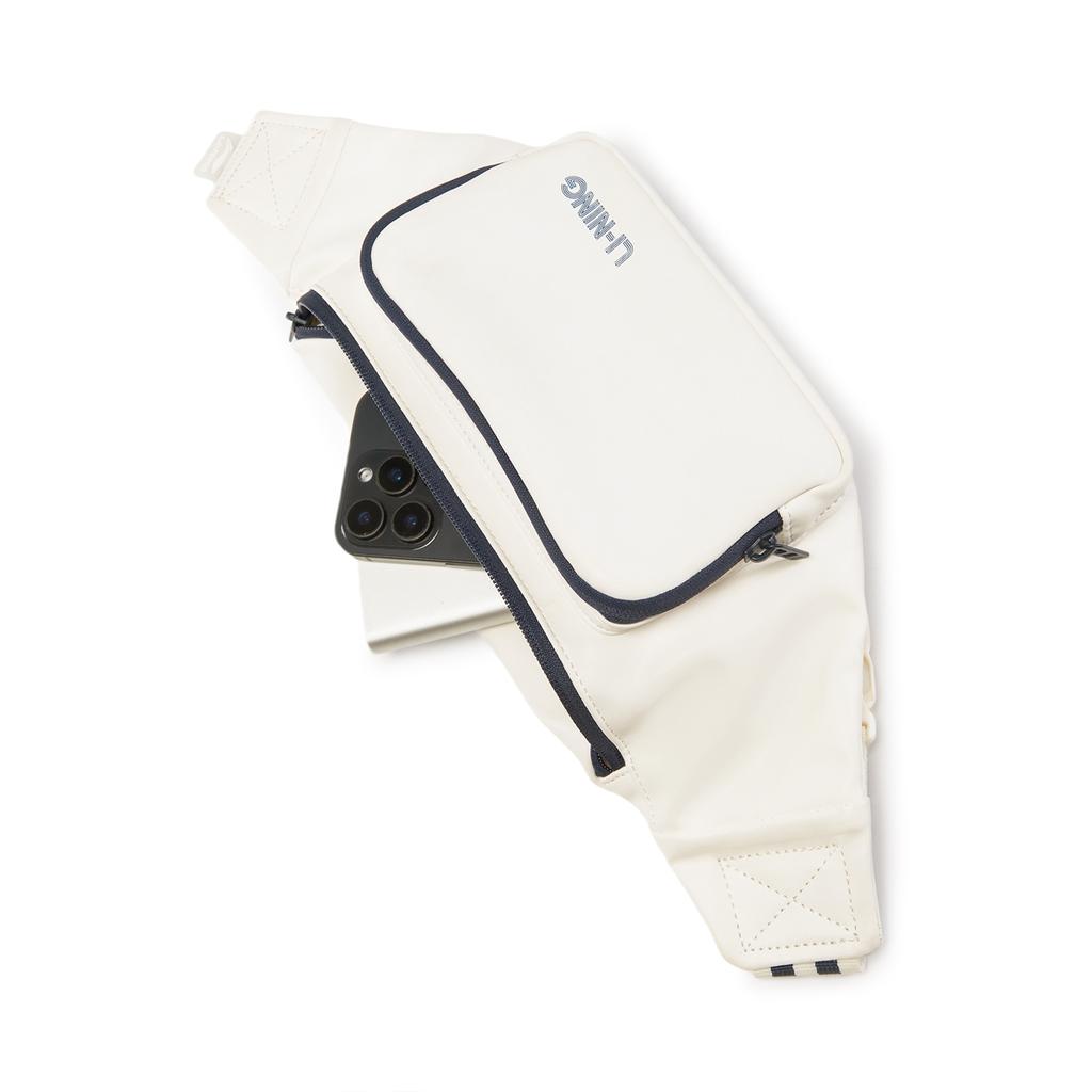 New LiNing Polyurethane Fanny Pack Unisex Ivory & Space Blue ABLV045-2