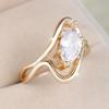 Fashion Gold Color Marquise Cut White Zircon Rings for Women Wedding Bands Fine Jewelry Gifts