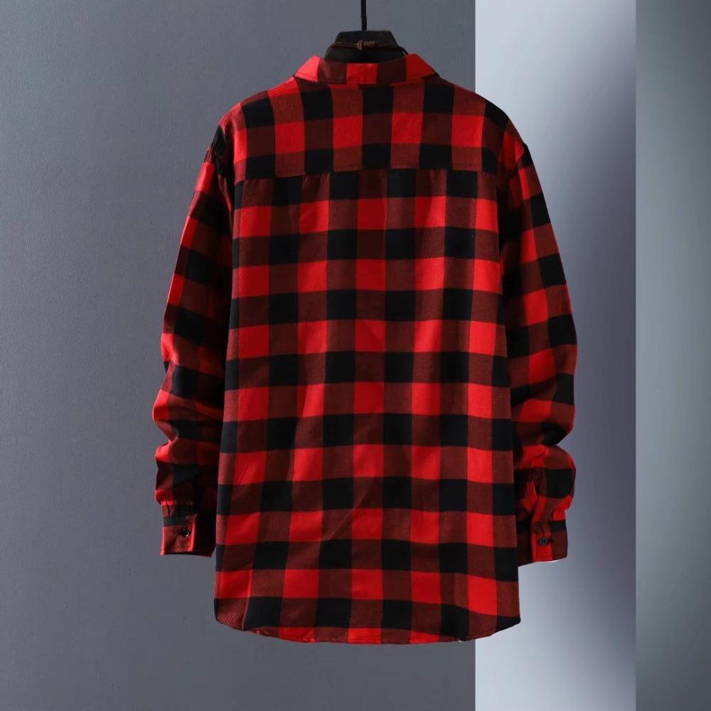 Plaid Shirt Men's Long-sleeved Summer Casual Jacket Youth Loose Shirt
