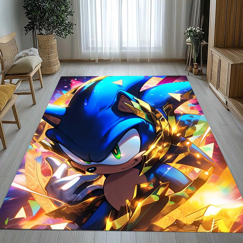 Retro S-Sonic Cartoon Games Living Room Non-Slip Area Rug Soft Carpet for Bedroom Kids Playroom Sofa,Home Decor Doormat Gift