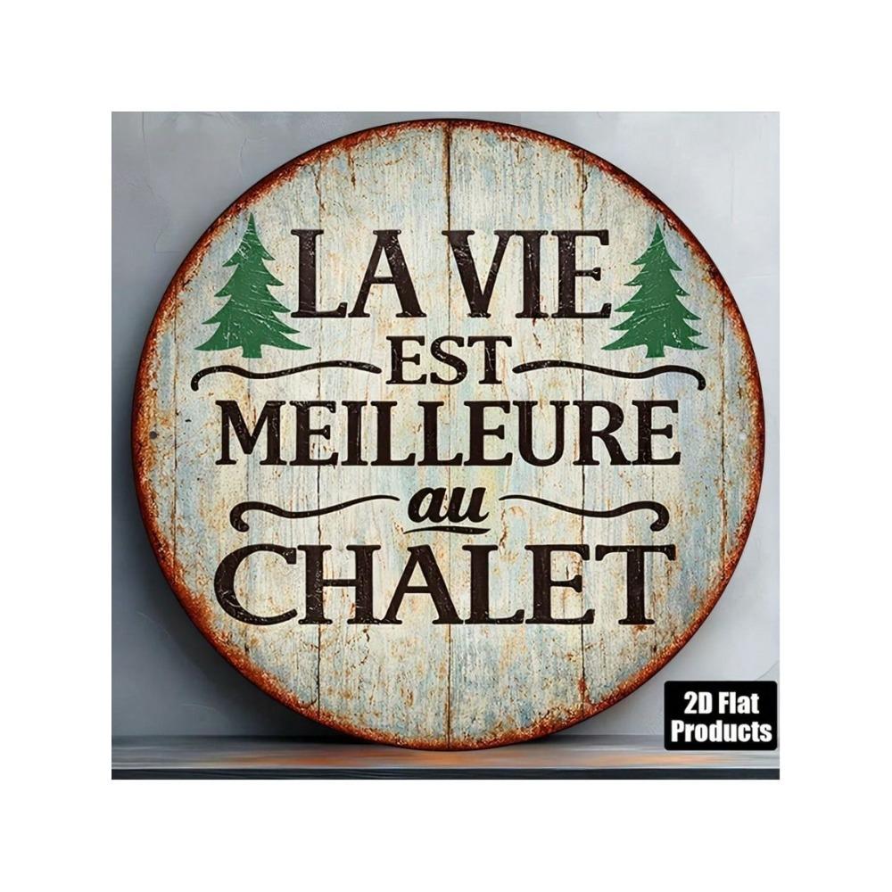 Vintage Metal Wall Art La Vie Est Meilleure Chalet Sign Decor