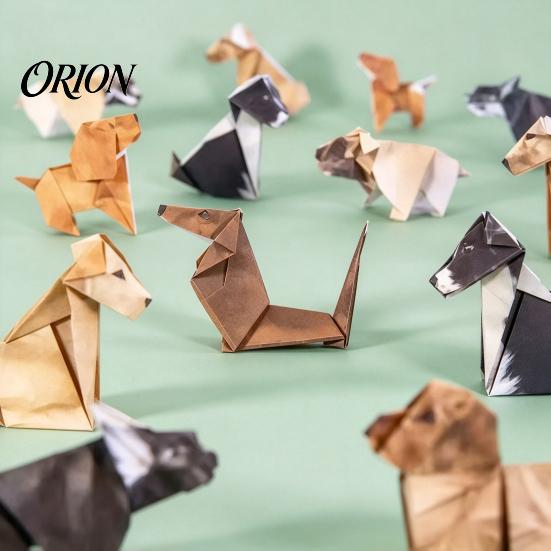 3D Animal Paper Folding Origami Craft Kit, DIY Cat Dog Set with Instruction, Handmade Desktop Decoration Fun Screen?Free Art Activity, Creative