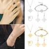 Pulseras de Acero Inoxidable Sencillo Collar con Colgante Nudo Celta Pendientes Anillo Nudo de Bruja Joyería Regalo de Cumpleaños para Mujeres