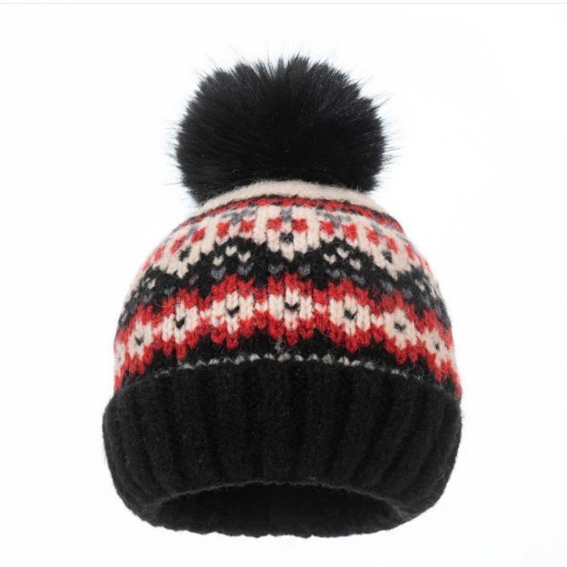 Căciulă Nouă pentru Femei Croșetată Lâna Slouchy cu Pompon Manual Groasă Rezistentă la Vânt Căciulă de Iarnă Schi Caldă Șapcă Skull