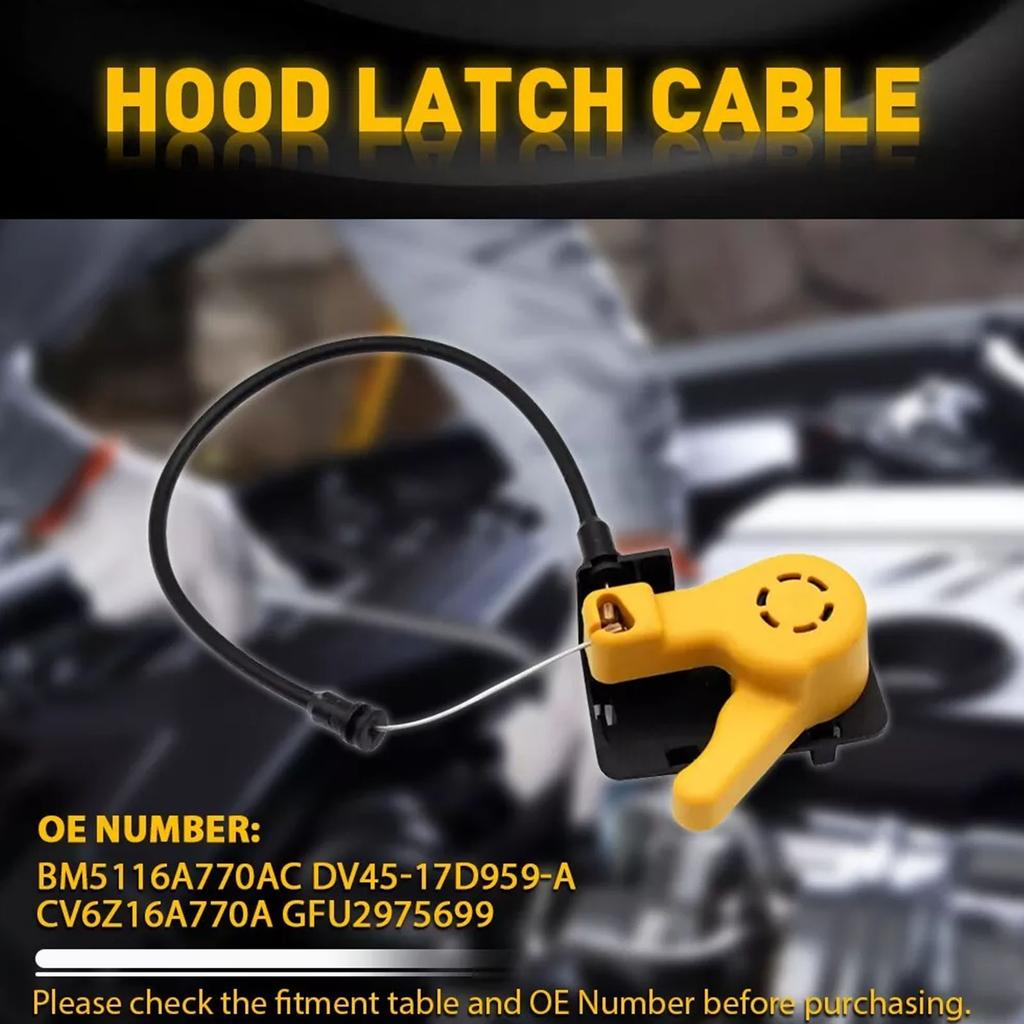 Hood Lock Grip Lever Cable Part Number CV6Z16A770A for 2012-2018 Hood Latches Lock Release Control Cable
