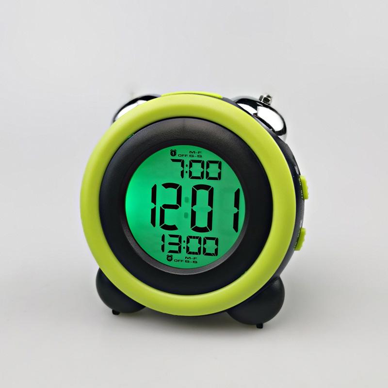 Creative high volume simple three-dimensional LED alarm clock silent luminous electronic clock double ring two sets of alarm clock 0705