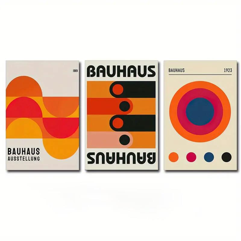 3pcs/set Bauhaus Abstract Illustration Posters Mid