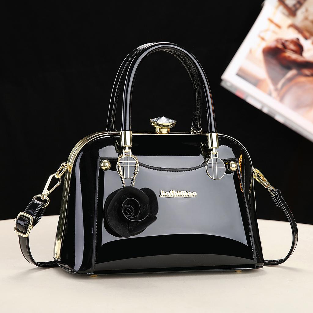 2026 handbag versatile temperament new bright leather hanshi women's messenger bag women's bag shoulder bag women's bag